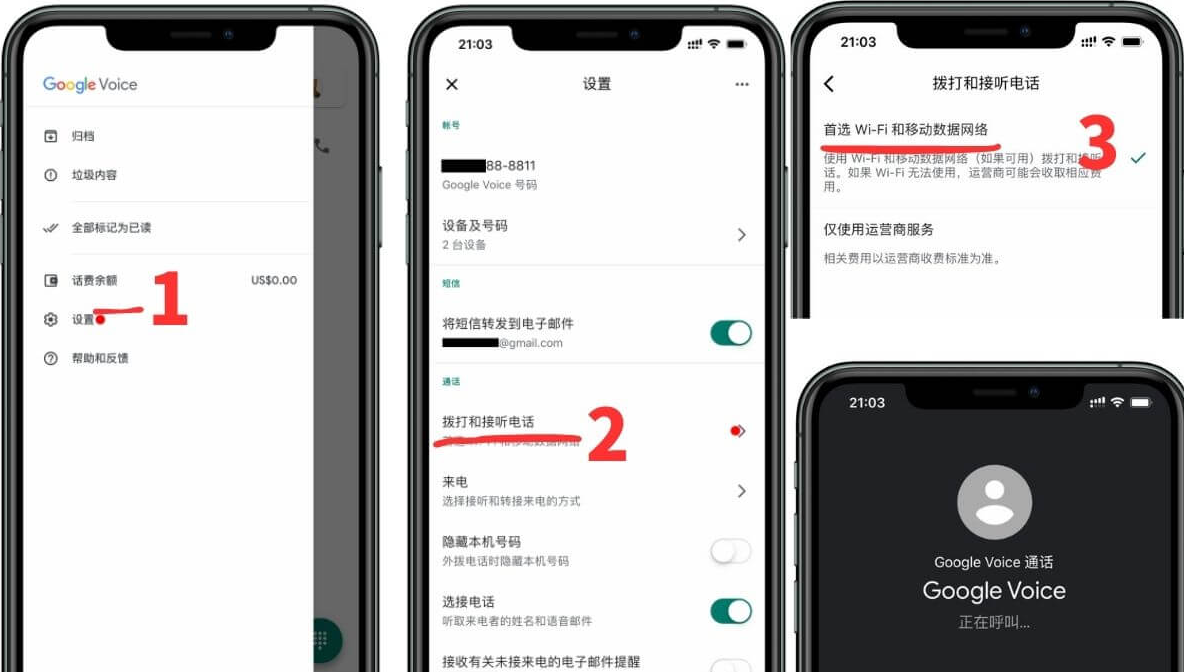 Google Voice手机app设置